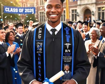 Customized Photo Graduation Stole,Personalized Class of 2026 Sash,Gift for Graduates