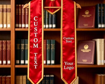 Personalized Embroidered Graduation Stole with Text/Logo,Class of 2026 Stoles,Graduation Gifts