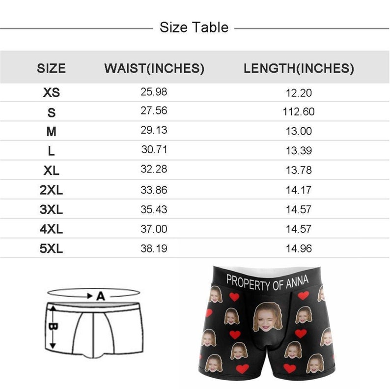 Benutzerdefinierte Gesicht Boxer mit Namen, Foto Unterwäsche, Bild Boxer Briefs, personalisierte Unterwäsche mit Gesicht Bestes Geschenk für Freund / Mann / Vater Black No Custom