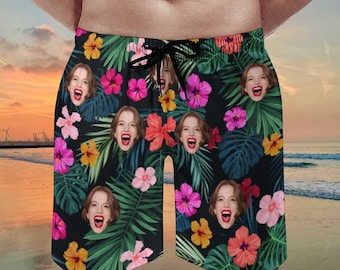 Costume da bagno personalizzato con foto, pantaloncini da spiaggia personalizzati, prodotto negli Stati Uniti.