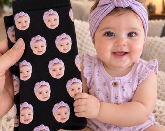 Custom Photo Face Socks, Personalized Crew Socks, Funny Gift (Adult)