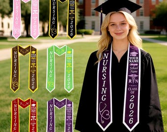 Custom Nursing Graduation Stole,Personalized Graduation Sash,Class of 2026