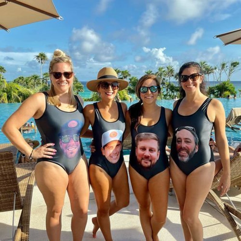 Custom Bride Swimsuit with Face Personalized Photo Brides Swimwear, Bachelorette Party Swimsuits,Birthday/Anniversary/Bachelorette Gifts image 9