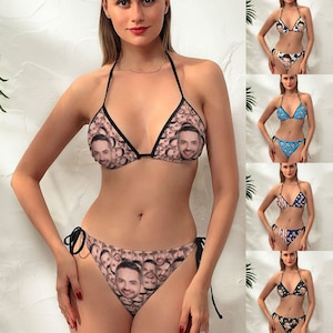 Custom Face Swimsuit, Personalized Bikini For Women, Custom Photo Swimwear Bikini, Face Bathing Suit, Summer Party Gift, Gift for Girlfriend
