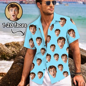 Made in USA, Custom Hawaiian Shirt with Photo, Personalized Hawaiian Shirt with Face Logo Pet, Customize Picture Beach Shirts for Man Women