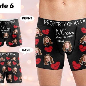 Custom Boxers with Photo&Name, Personalized Underwear with Photo, Picture Print Boxers Briefs, Custom Boxers Gift for Boyfriend/Husband/Dad Style-6