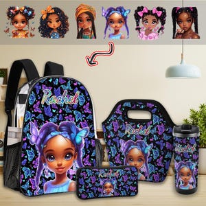 Personalized Backpack for Boys Girls, Custom School Bookbag with Name, Customize Lunch Pack, Custom  Lunch Bag for kids, Back to School Gift