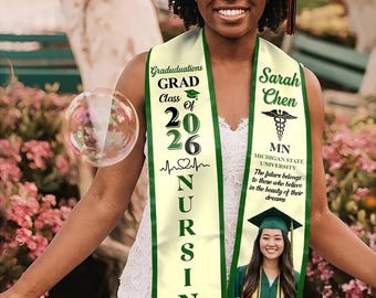 Customized Graduation Stole,Personalized Graduation Stoles,Class of 2026 Gift for her/him
