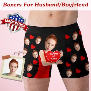 Personalized Underwear for Men, Custom Boxers with Picture, Underwear with Text, Wedding Gift for Bridegroom, Gift for Boyfriend Husband