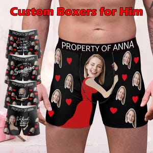 Personalized Face Boxer Briefs, Custom Photo Underwear, Gifts for Him