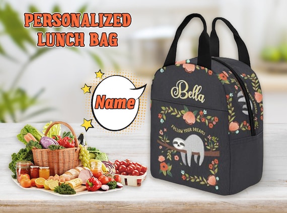 Custom Name on Lunch Bags for Kids or Adults, Personalized Lunch