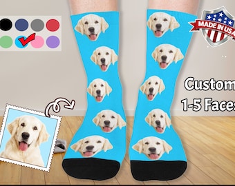 Chaussettes personnalisées fabriquées aux États-Unis, mettez n’importe quel visage sur des chaussettes, chaussette personnalisée avec photo, grimaces sur les chaussettes, cadeau pour papa, cadeau pour Noël