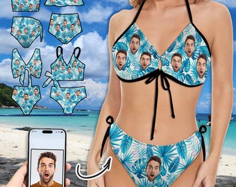 Custom Face One-Piece Swimsuit, Personalized Bachelorette Gift