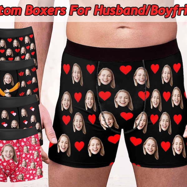 Personalized Underwear for Men, Custom Boxers with Picture, Underwear with Photo, Wedding Gift for Bridegroom, Popular Valentine's Day Gift