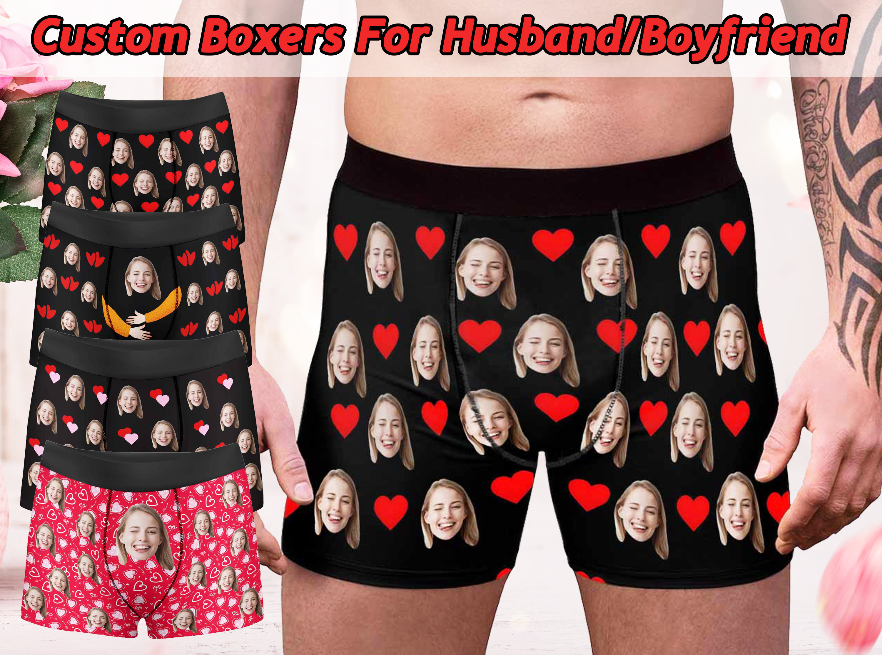 Custom Face Boxer Briefs Personalized Photo Print Underwear Design Funny  Boxers with Picture Popular Gift for Boyfriend Gift for Husband