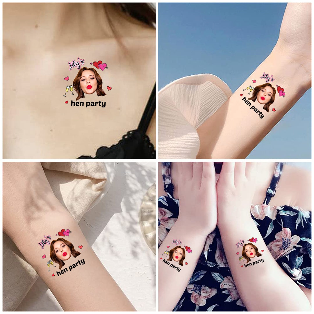 Custom Face Temporary Tattoos Adult Personalized Fake Tattoos Etsy