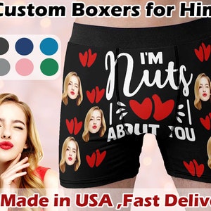 Custom Boxers With Face, Personalized Im Nuts About You Underwear