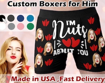 Boxer con foto personalizzate, intimo personalizzato, regalo per lui