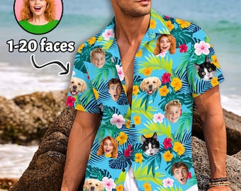 Custom Face Hawaiian Shirt, Personalized Photo Shirt, Christmas Gift