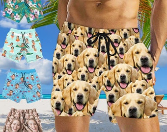 Custom Face Swim Shorts for Dad/Husband/Boyfriend, Personalized Photo Swimwear, Photo Swim Trunks, Picture Shorts Gift for Bachelor party