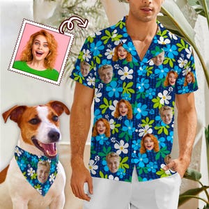 Custom Man Hawaiian Shirt, Personalized Photo Beach Shirt, Personalized Hawaiian Shirt, Custom Face Shirts, Bachelor Party Shirts, Dad Shirt
