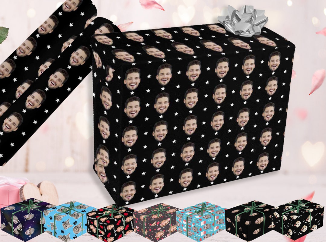 Made in USA, Custom Wrapping Paper With Face, Personalized Photo