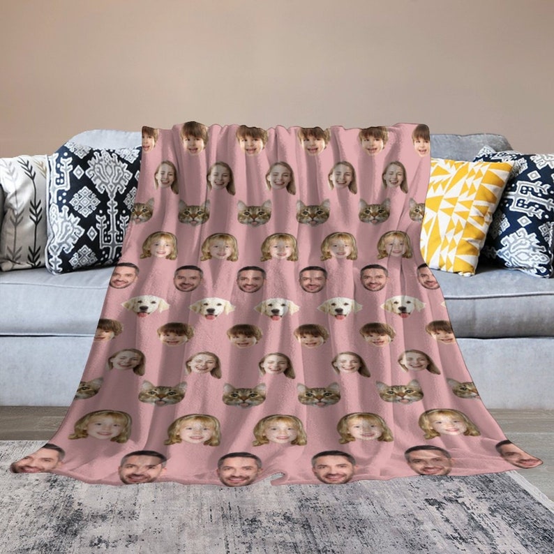 Custom Blanket With Face Made in USA Personalized Blanket Etsy