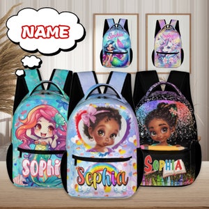 Custom Backpack Back to School Gift, Personalized School Bookbag with Text, Custom Name Travel Backpack, Text Print Bookbags, Gift for Girls