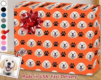Custom Pet Face Wrapping Paper, Personalized Dog Photo Gift