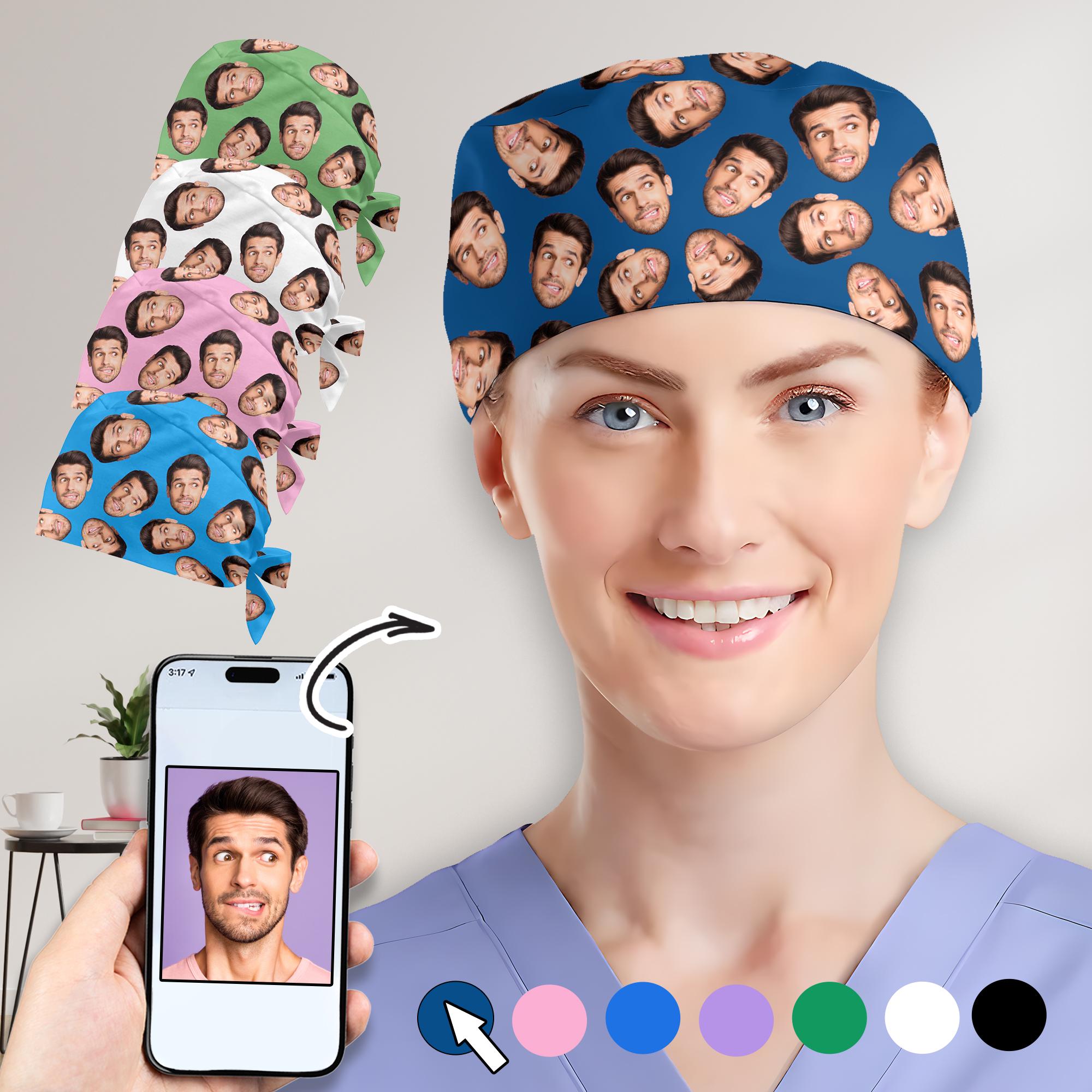 Custom Scrub Cap With Your Photo - Personalized Adjustable Nurse & Doctor Hat