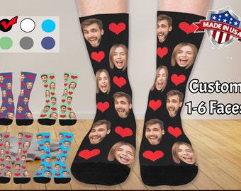 Personalized Photo Socks, Custom Face Socks Gift for Dad
