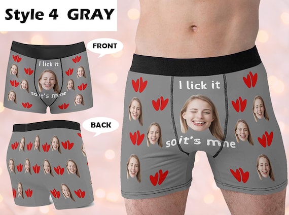 Custom Underwear With Face, Personalized I Licked It so Its Mine Boxers  With Photo, Custom Picture Boxer Gift for Boyfriend Gift for Husband 