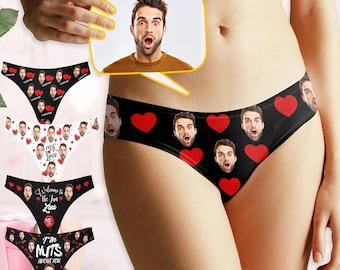 Personalized Face Thong, Custom Photo Panties, Valentine's Day Gifts