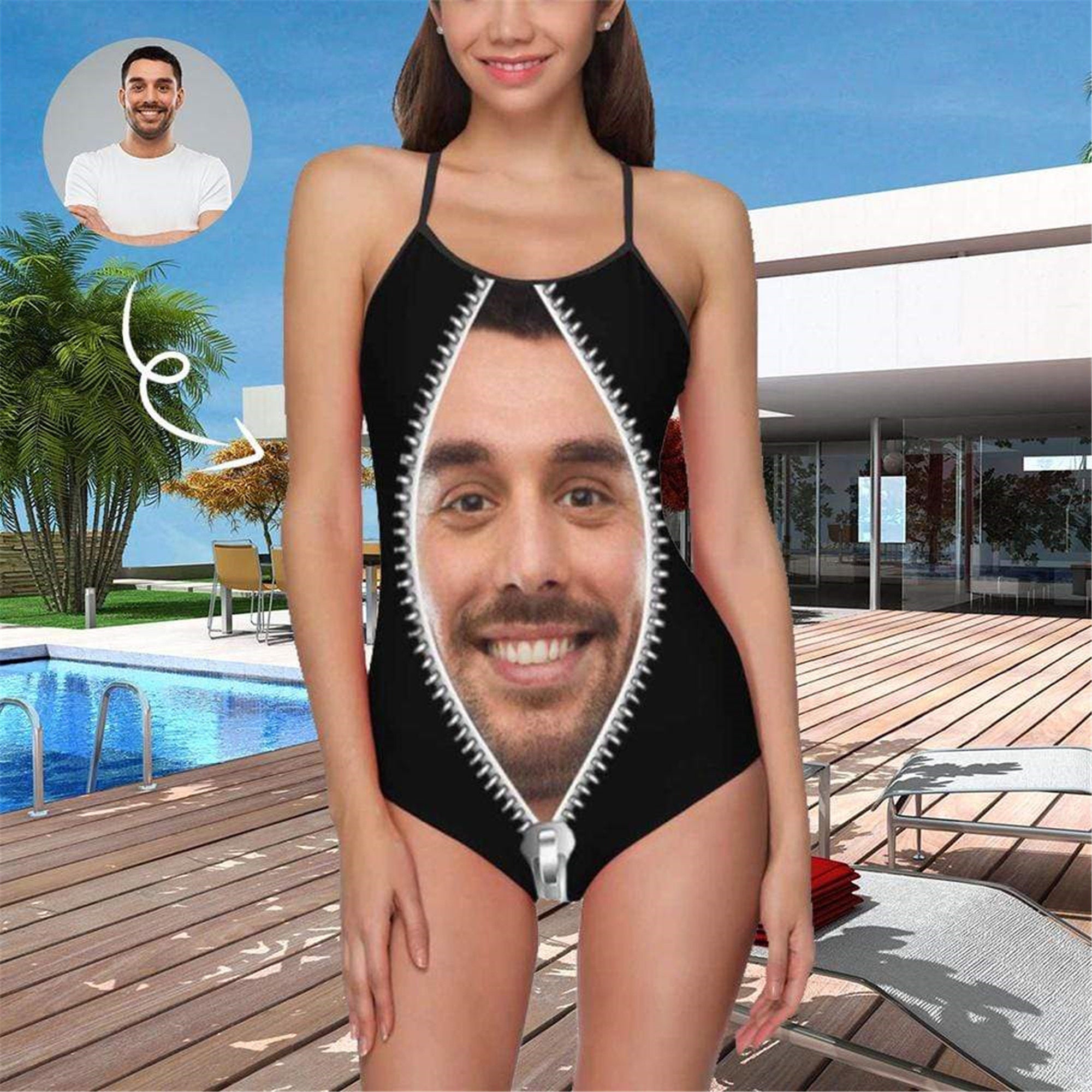 Personalized swimsuit with face Clearance