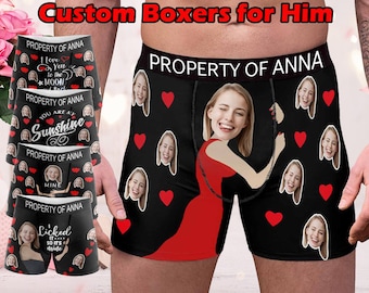 Benutzerdefinierte Gesicht Boxer mit Namen, Foto Unterwäsche, Bild Boxer Briefs, personalisierte Unterwäsche mit Gesicht Bestes Geschenk für Freund / Mann / Vater