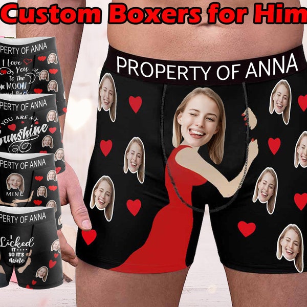 Personalisierte Boxershorts mit Gesicht, personalisierte Unterwäsche mit Foto, Boxershorts mit Boxershorts, Vatertagsgeschenk für Papa, Geschenk für Freund / Mann