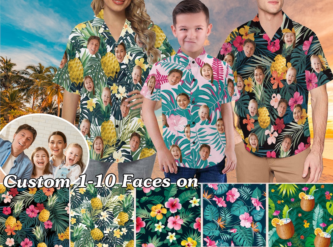 Personalized Face Hawaiian Shirt, Custom Photo Print Aloha Shirt - Etsy