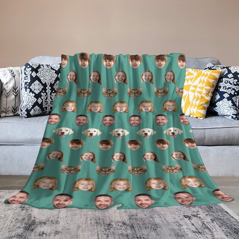 Custom Blanket With Face Made in USA Personalized Blanket Etsy