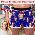 Custom Face Boxers for Christmas Gift, Personalized Underwear with Photo for Boyfriend Husband, Boxers with Face, Picture on Boxers Briefs