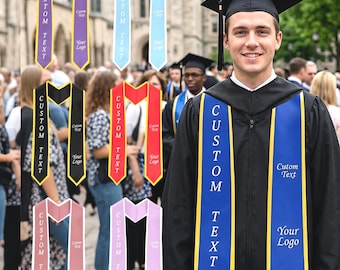 Custom Class of 2026 stoles,Personalized Logo Text Grad Stole Sash,Graduation Stole Gift