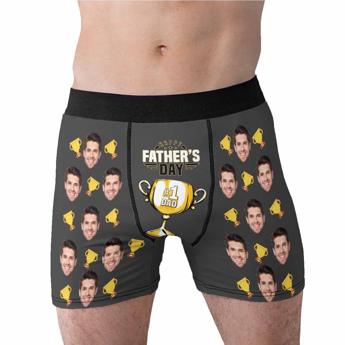 Custom Men's Boxer Briefs With Girlfriend Face Personalized Hug Me