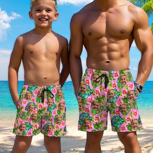 Custom Swim Shorts for Man, Personalized Men Swimwear, Custom Face Swim Trunks, Picture Shorts, Bachelor Party Gift, Gifts for Dad Husband