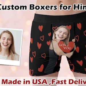Boxer personnalisé avec visage, sous-vêtement homme personnalisé avec photo, boxer avec photo, sous-vêtement imprimé photo, cadeau pour petit ami/mari