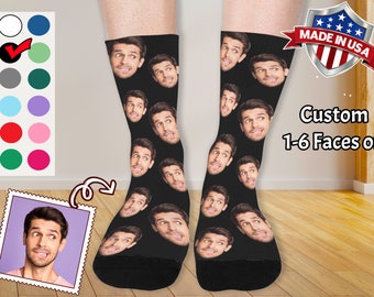 Custom Photo Socks Made in USA, Personalized Socks with Picture, Put Any Face on Socks, Custom Dog Socks, Design Socks Gift for Man Women