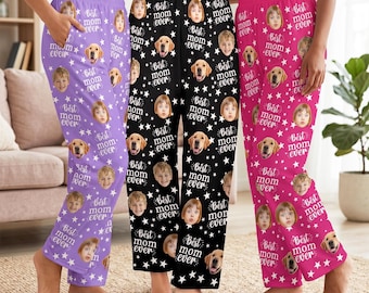 Benutzerdefinierte Gesicht Pyjama Hose, Beste Mama aller Zeiten, Nachtwäsche für Mama, Geschenk zum Muttertag