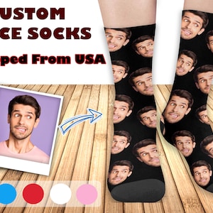 Custom Socks with Face Made in USA, Personalized Socks with Picture, Put Any Face on Socks, Dog Photo Socks, Design Socks Gift for Man Women