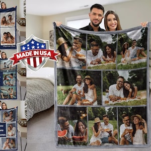 Mantas personalizadas con fotos Regalos personalizados para parejas Manta con imagen personalizada Te amo Regalos para esposa, esposo, novia, novio