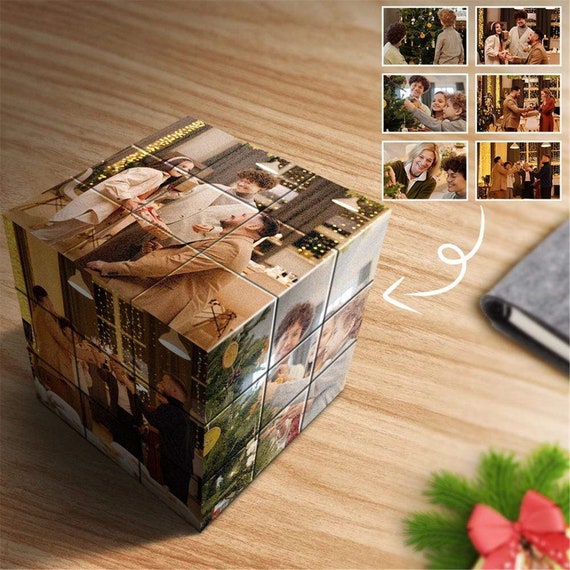 Custom Personalized Rubik's Cube with Photo Customized Magic Puzzle Cube 3D Rotatable Gift for Lover Friends Wedding Home Office Decoration