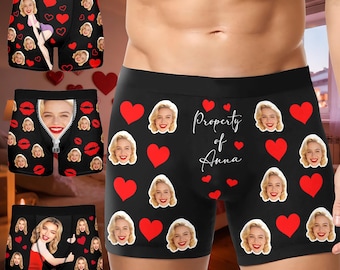 Personalized Face Boxer Briefs,Custom Photo Underwear,Valentine's Day Gift