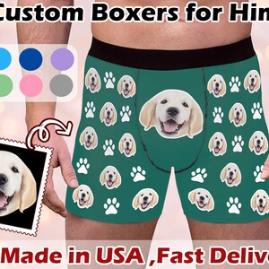 Calzoncillos bóxer personalizados con foto de perro, regalo de ropa interior personalizada para mascotas